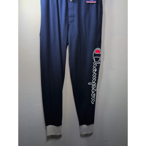 Champion Waffle Rib Cuffed Sleep Pants / Joggers - Sz. M Navy Blue New - Picture 2 of 9